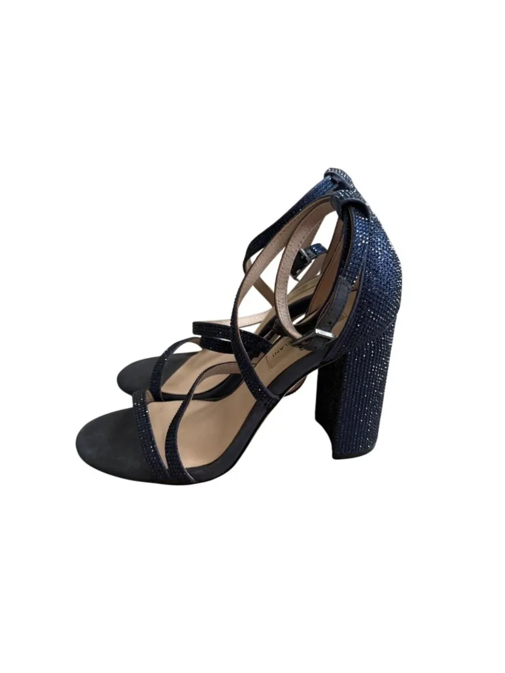 ANTONIO MELANI Blue Beaded Heels Sandals Size 7